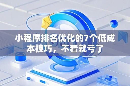小程序排名优化的7个低成本技巧,不看就亏了 小程序排名优化的7个低成本技巧,不看就亏了